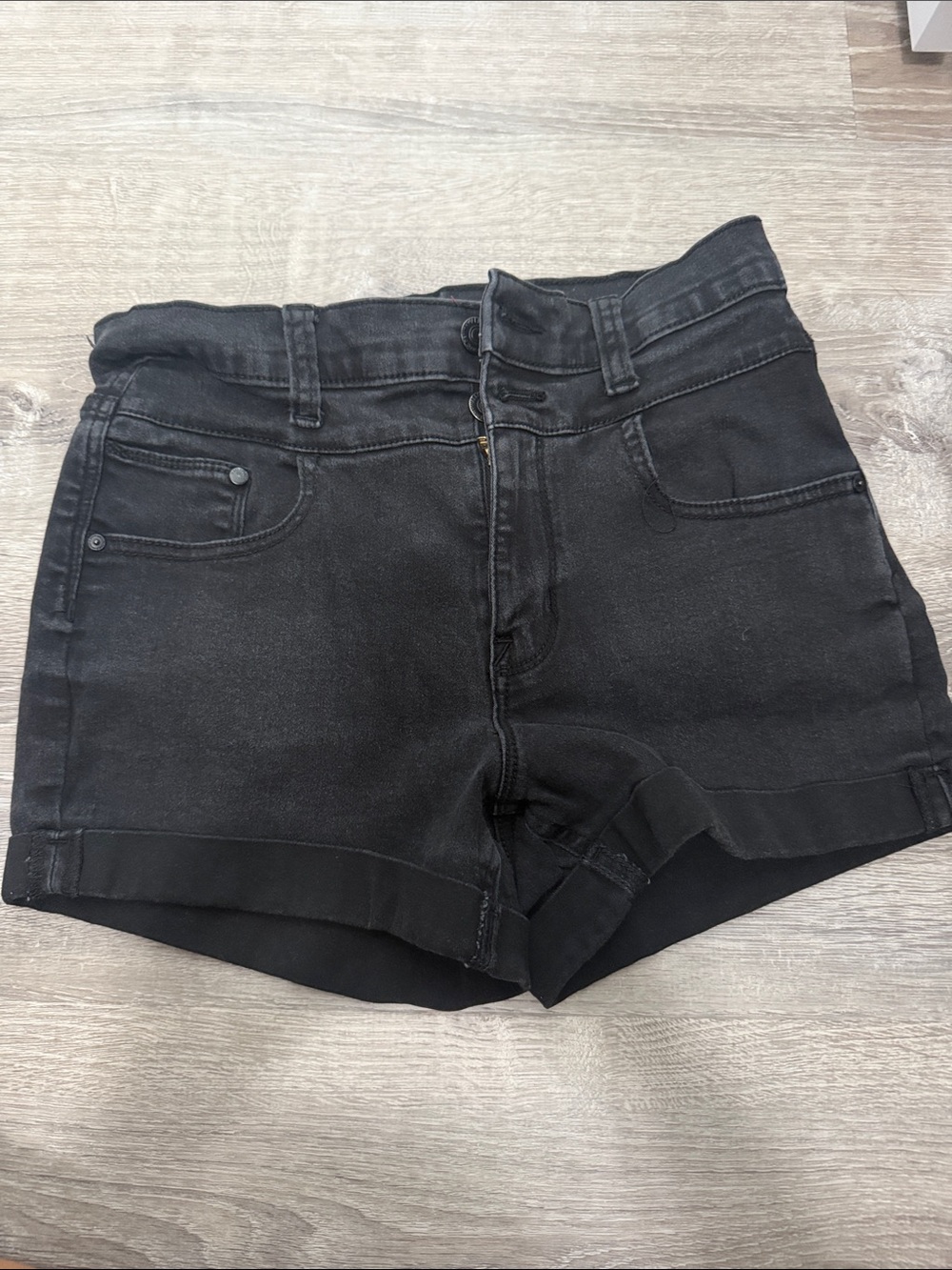 Wallflower Black High-Waist Denim Shorts